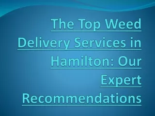 The Top Weed Delivery Services in Hamilton: Our Expert Recommendations