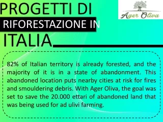 Progetti Di Riforestazione in Italia