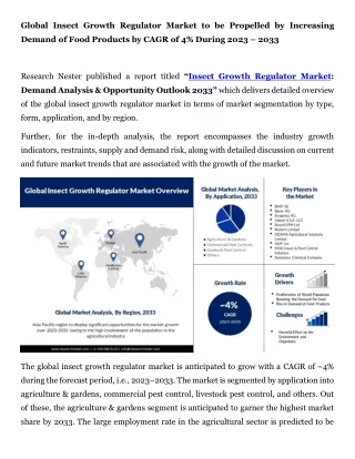 Insect Growth Regulator Market Analysis 2033