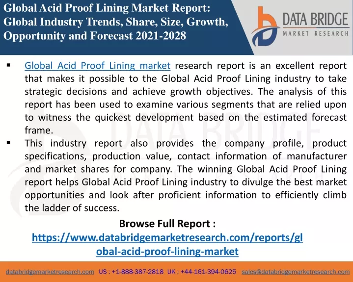 global acid proof lining market report global