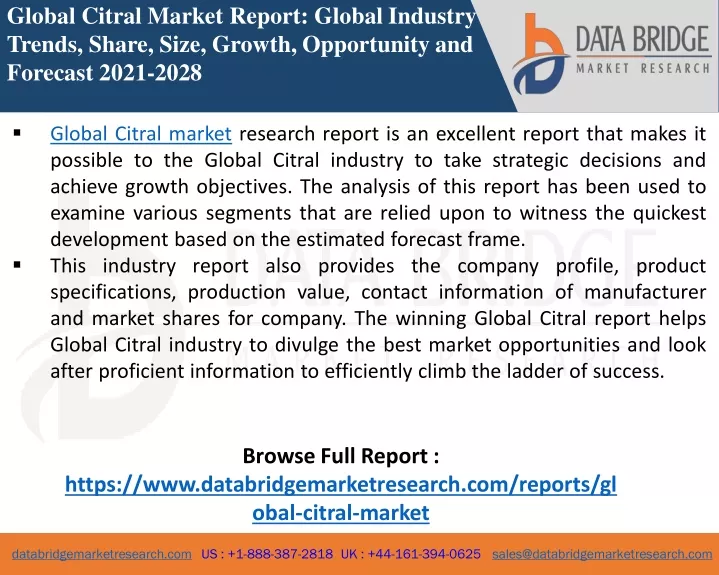 global citral market report global industry