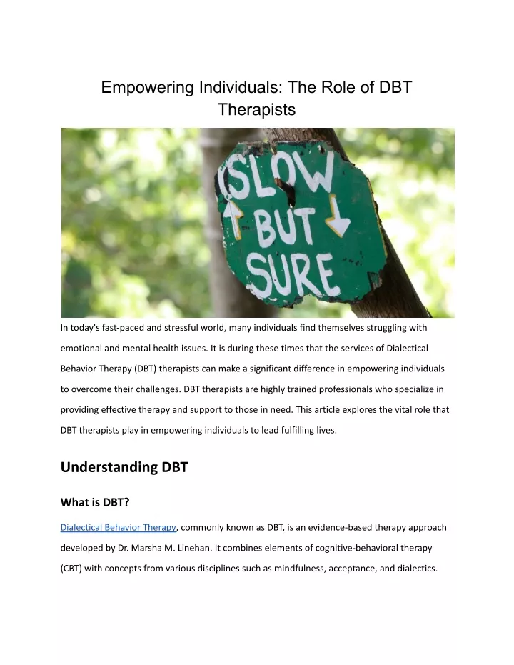 empowering individuals the role of dbt therapists