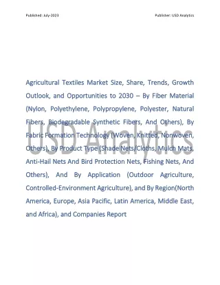 Agricultural Textiles Market Study 2023