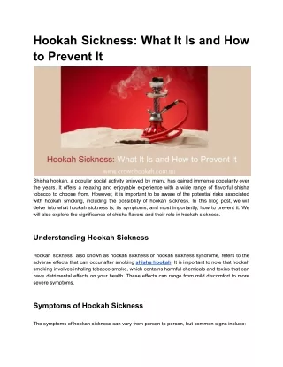 Hookah Sickness_ What It Is and How to Prevent It