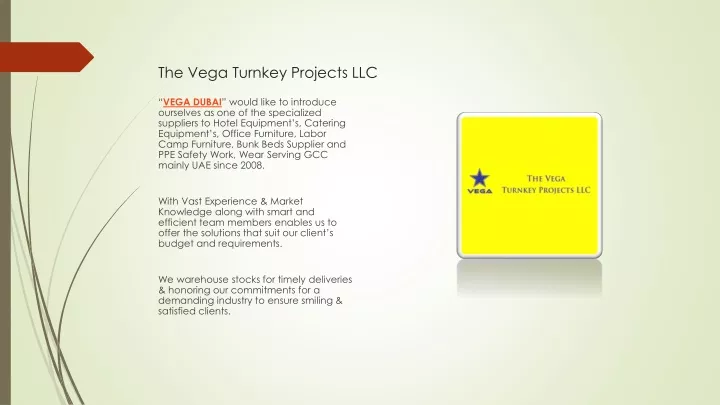 the vega turnkey projects llc