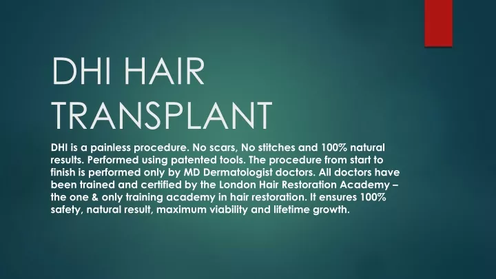 dhi hair transplant dhi is a painless procedure