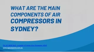 What Are The Main Components Of Air Compressors in Sydney?