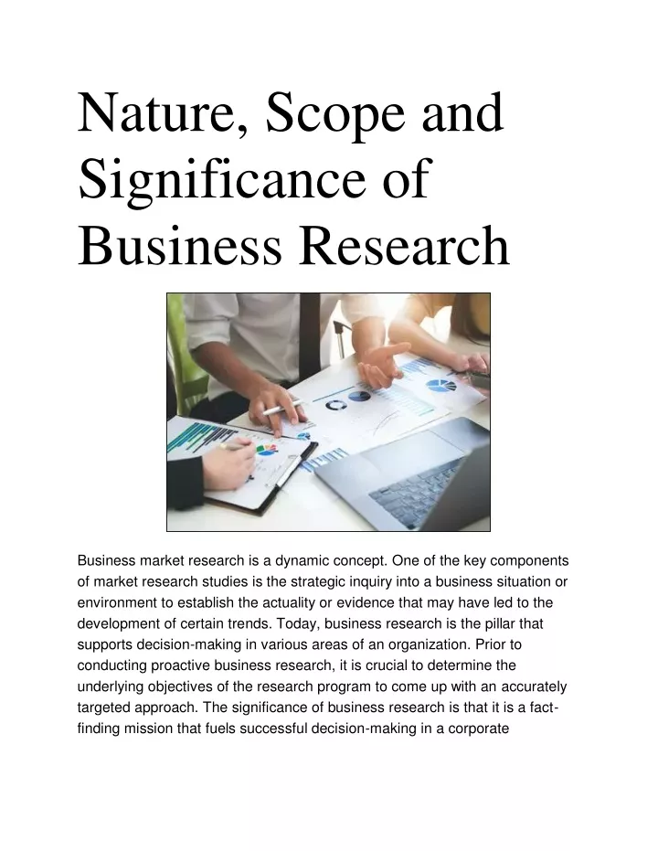 nature scope and significance of business research