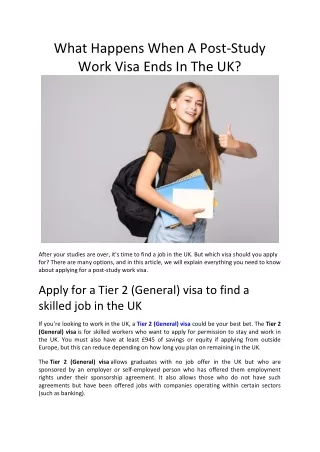 what happens when a post study work visa ends