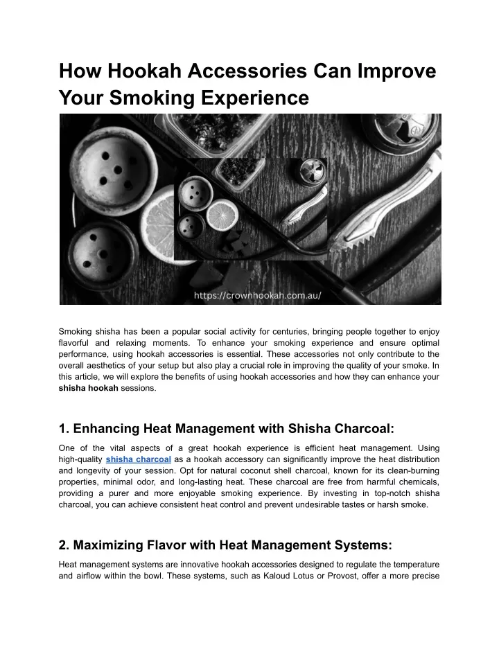 how hookah accessories can improve your smoking