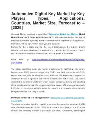 automotive digital key market by key players
