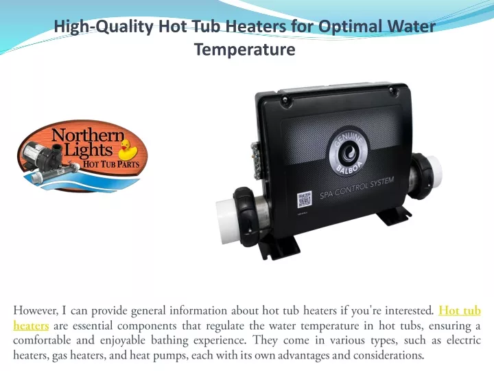 high quality hot tub heaters for optimal water