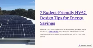 7 Budget-Friendly HVAC Design Tips for Energy Savings