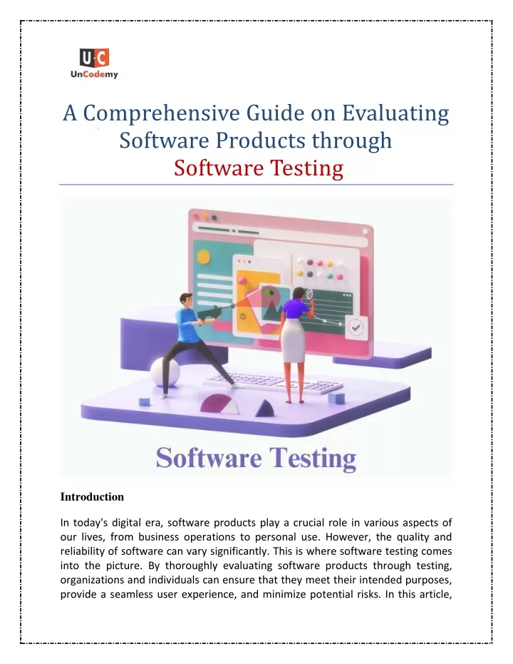 a comprehensive guide on evaluating software