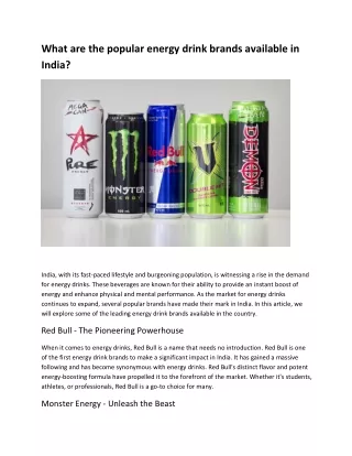 What are the popular energy drink brands available in India?
