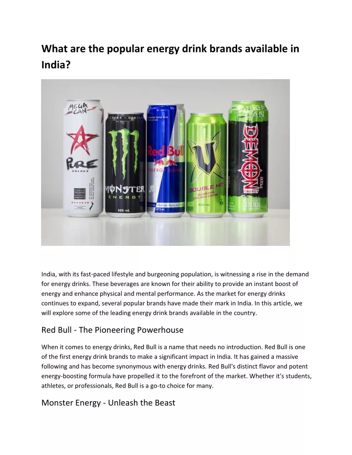 what are the popular energy drink brands