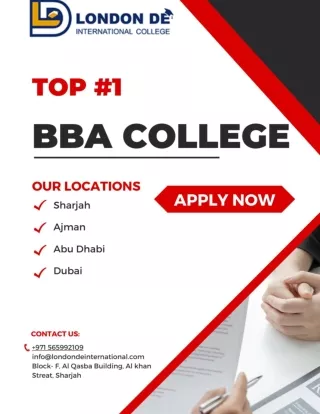 BBA College Admissions in Sharjah