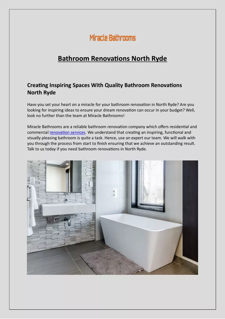 bathroom renovations north ryde creating