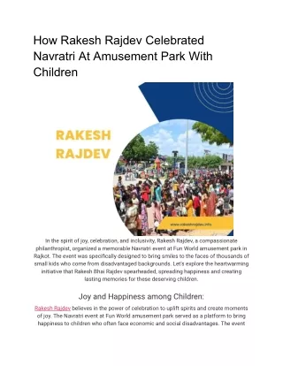 how rakesh rajdev celebrated navratri