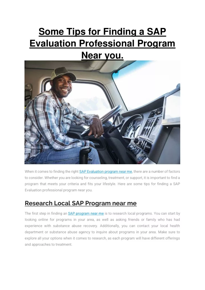 some tips for finding a sap evaluation