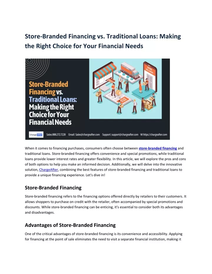 store branded financing vs traditional loans