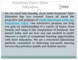 functions tutor zylor education