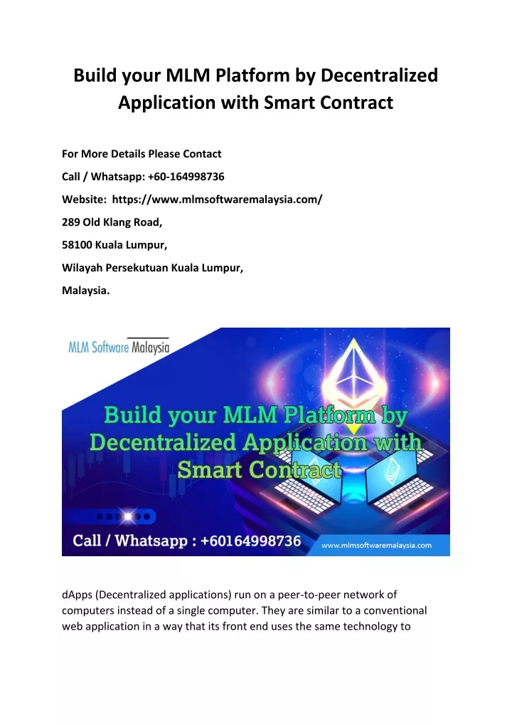 build your mlm platform by decentralized