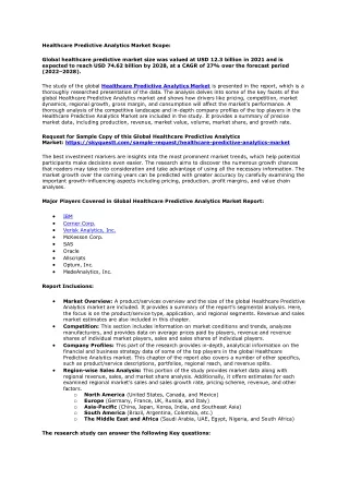 healthcare predictive analytics market scope