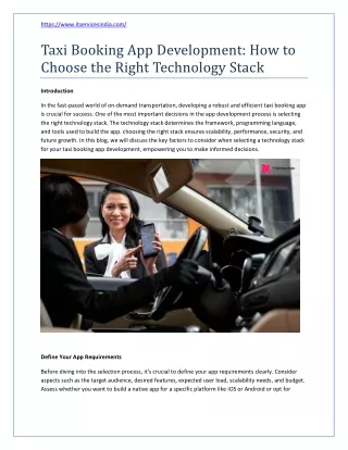 Taxi Booking App Development: How to Choose the Right Technology Stack