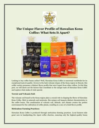 The Unique Flavor Profile of Hawaiian Kona Coffee What Sets It Apart