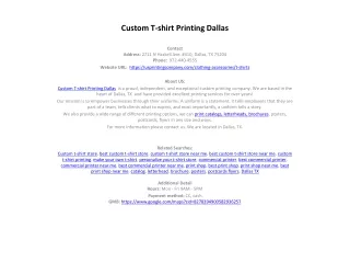 Custom T-shirt Printing Dallas