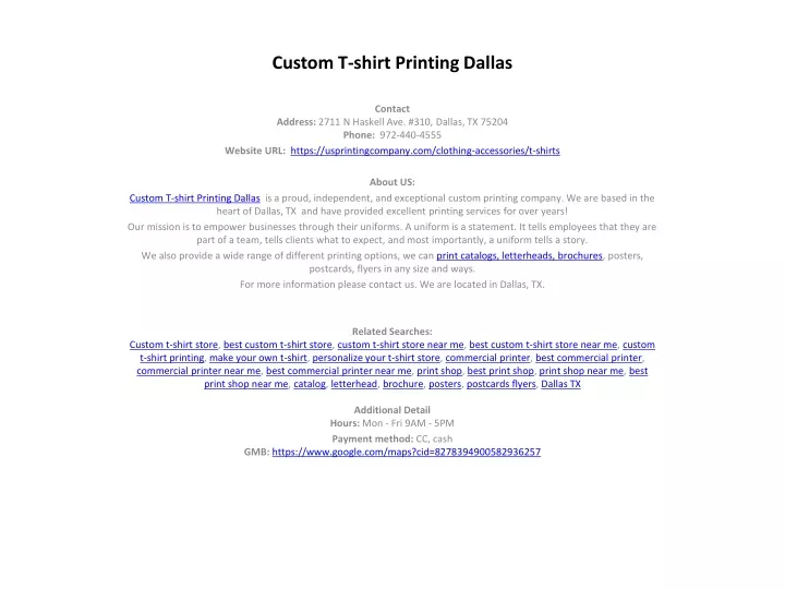 custom t shirt printing dallas