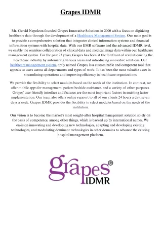 Grapes IDMR