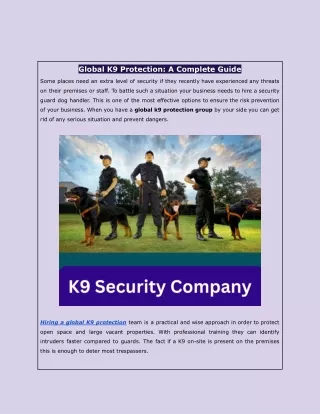 Global K9 Protection_ A Complete Guide