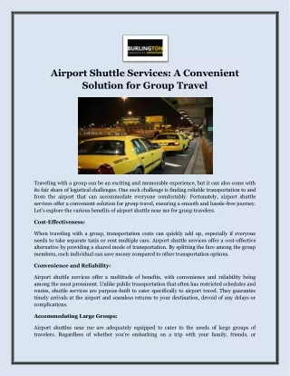 airport shuttle services a convenient solution