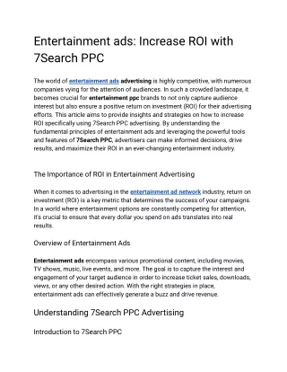 Entertainment ads_ Increase ROI with 7Search PPC