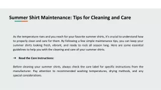 Summer Shirt Maintenance Tips for Cleaning and Care