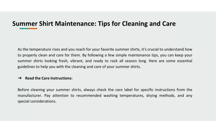 summer shirt maintenance tips for cleaning