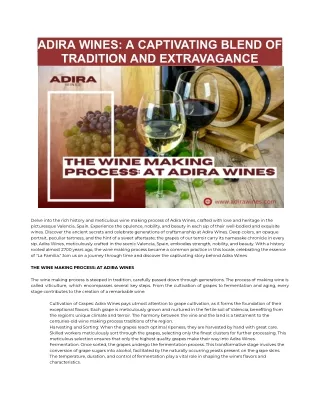 ADIRA WINES_ Wine Making Process