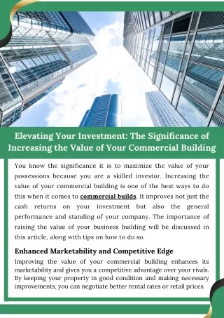 Elevating Your Investment The Significance of Increasing the Value of Your Commercial Building