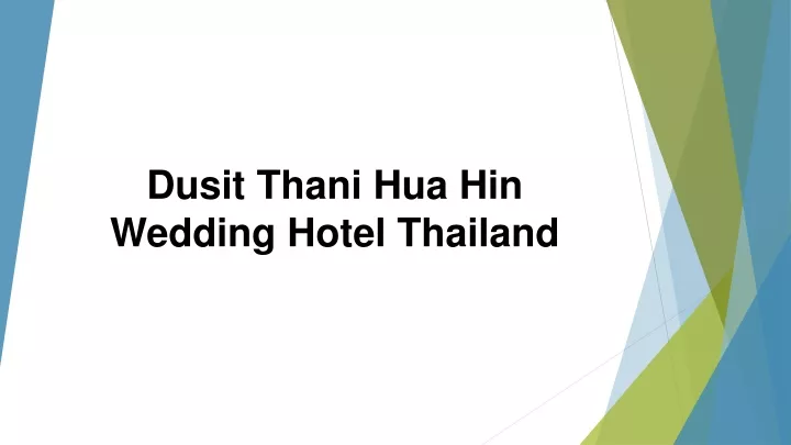 dusit thani hua hin wedding hotel thailand