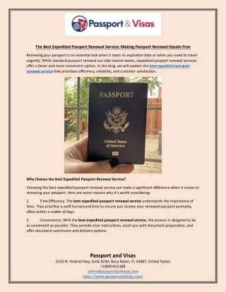 The Best Expedited Passport Renewal Service Making Passport Renewal Hassle Free