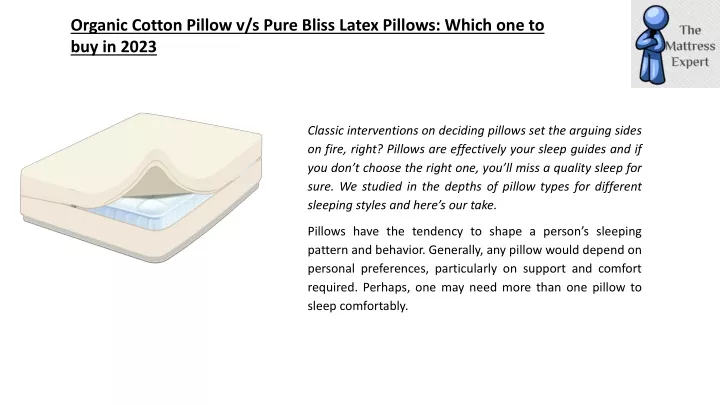 organic cotton pillow v s pure bliss latex