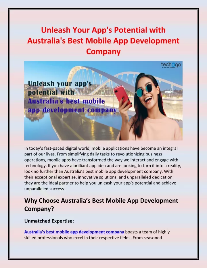 unleash your app s potential with australia