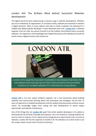 The Rise of London Atil: Building a Digital Presence That Stands Out
