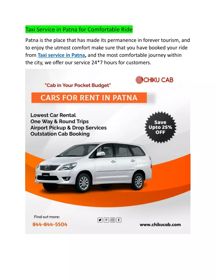 taxi service in patna for comfortable ride