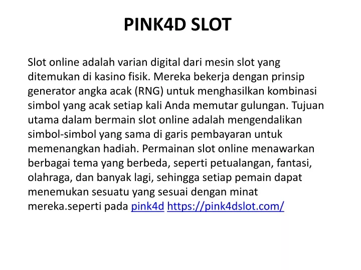 pink4d slot