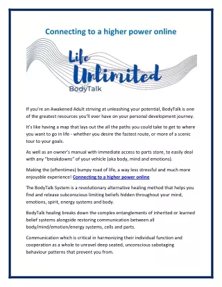 connecting to a higher power online