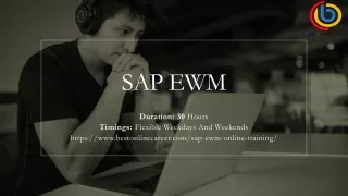 SAP EWM  Online Training Course with Best Online Career