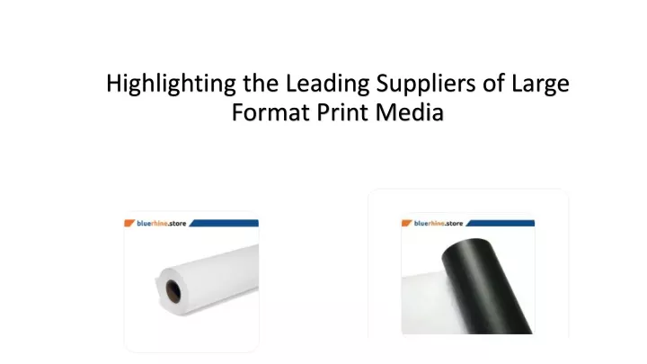 highlighting the leading suppliers of large format print media